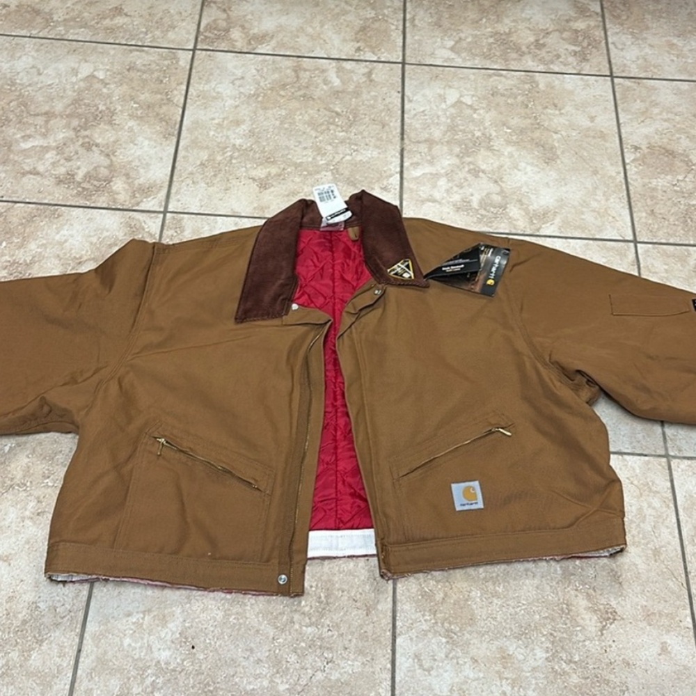 Vintage 80s Carhartt cropped Detroit style brown work wear jacket
